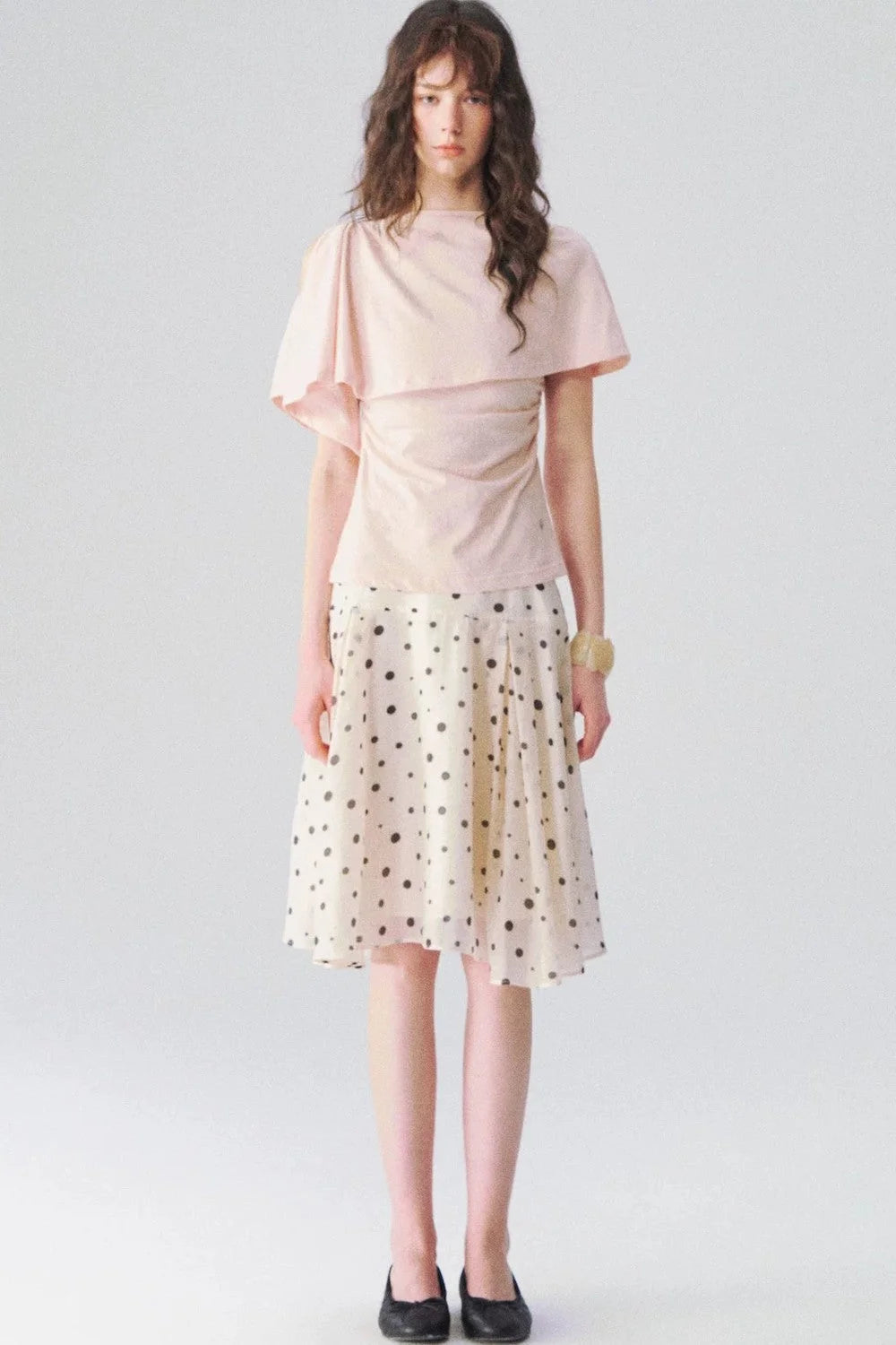 Two-Piece Shawl Waist-Cinching Top Set