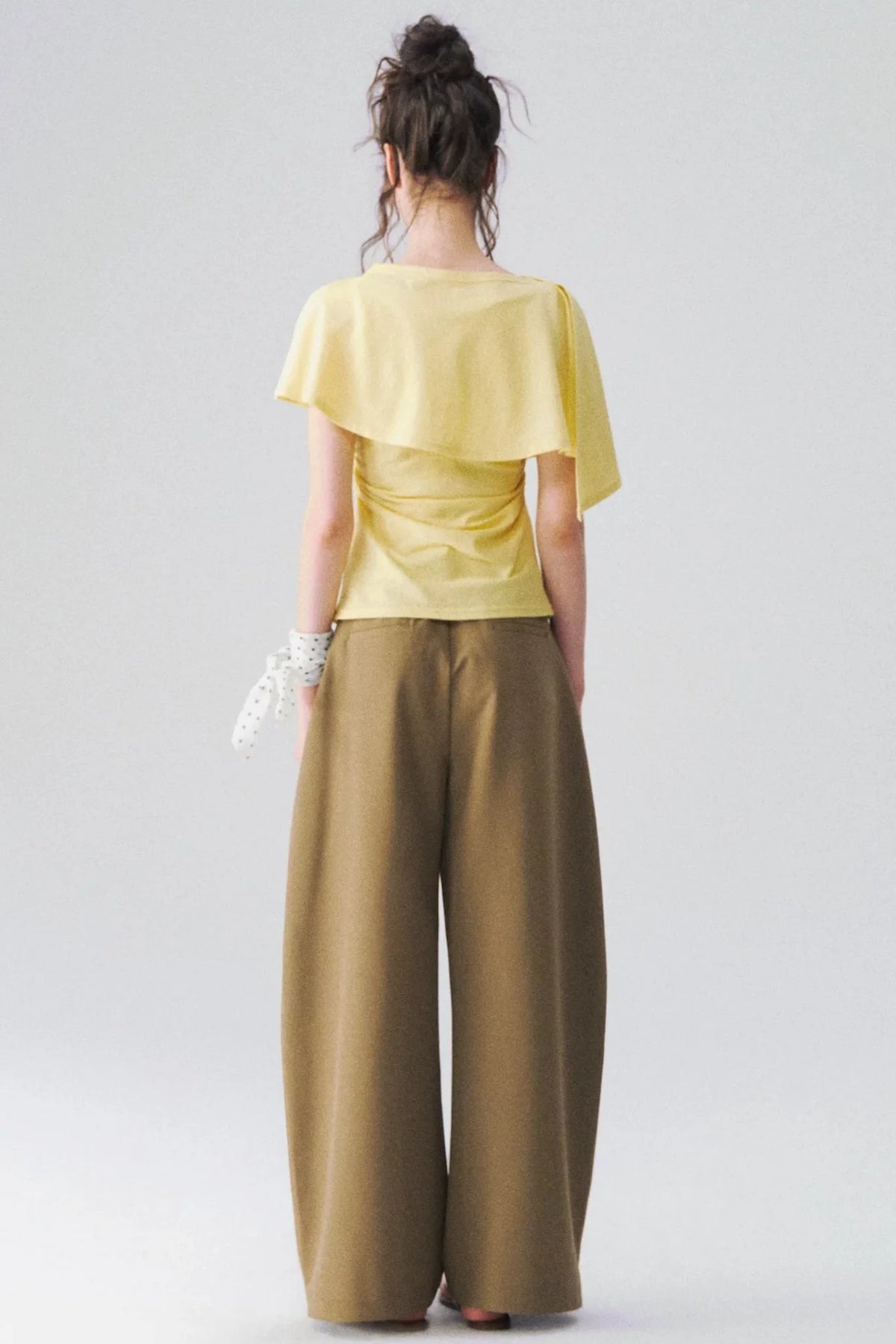 Two-Piece Shawl Waist-Cinching Top Set
