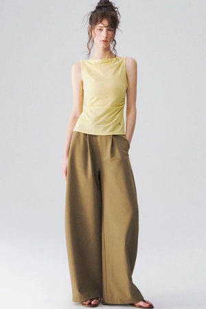 Two-Piece Shawl Waist-Cinching Top Set