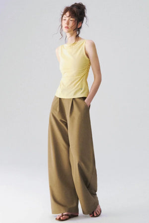 Two-Piece Shawl Waist-Cinching Top Set