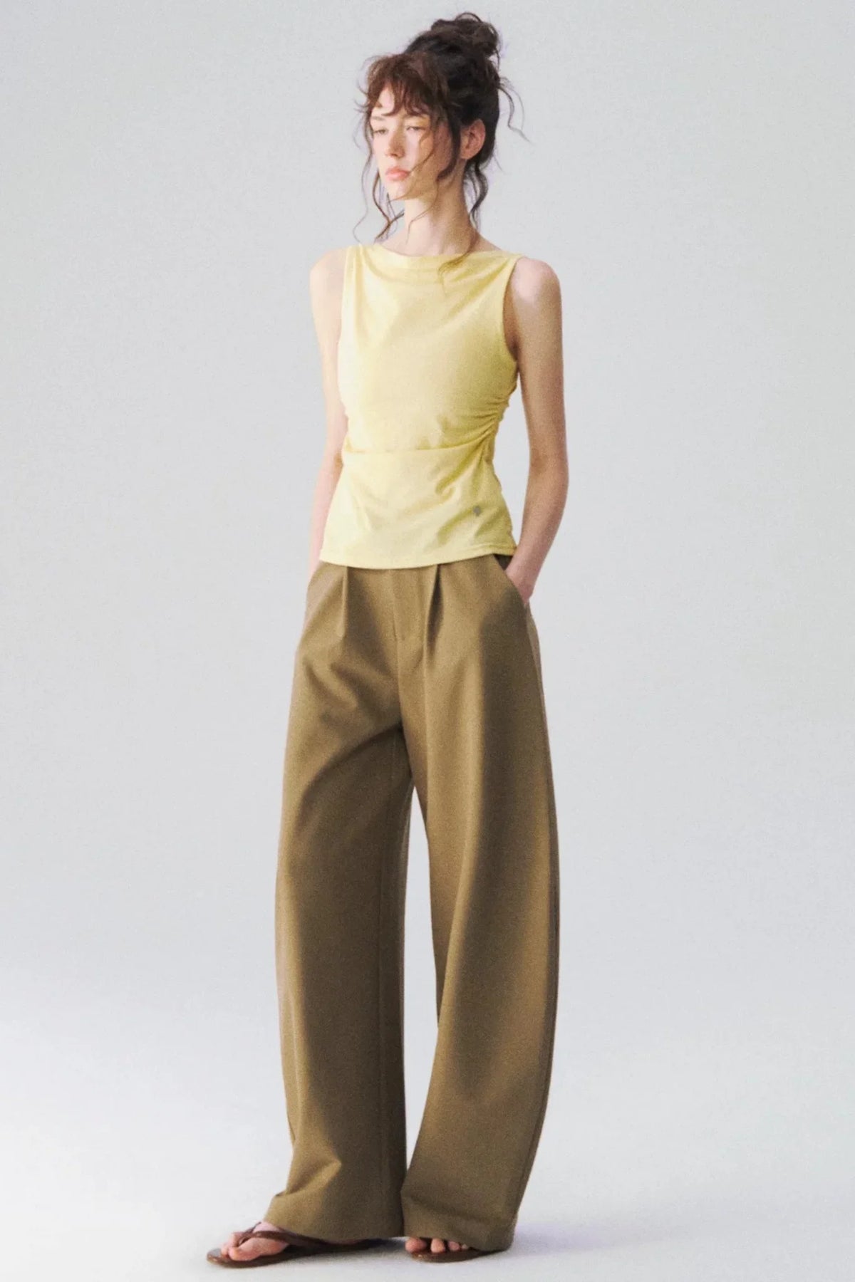 Two-Piece Shawl Waist-Cinching Top Set