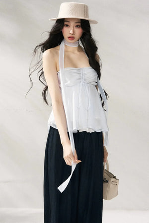 Two-Tone Halter Tube Top