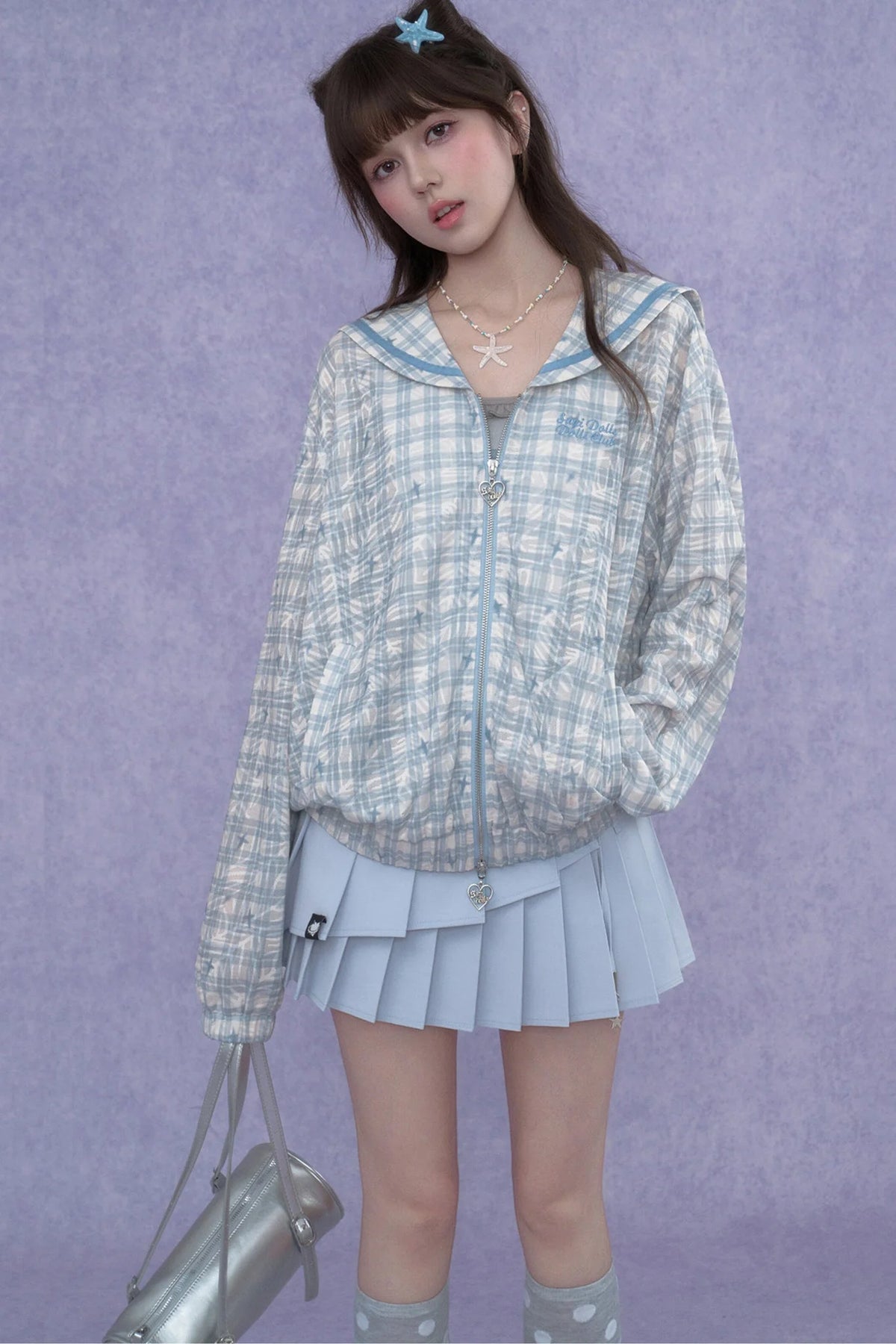 Two-Tone Pleated Skirt set-Up