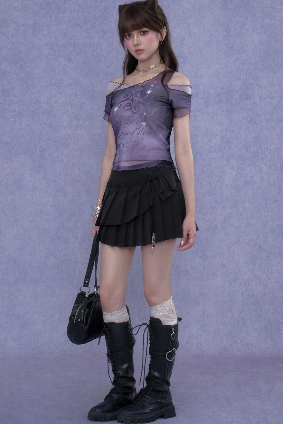 Two-Tone Pleated Skirt set-Up