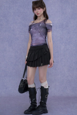 Two-Tone Pleated Skirt set-Up