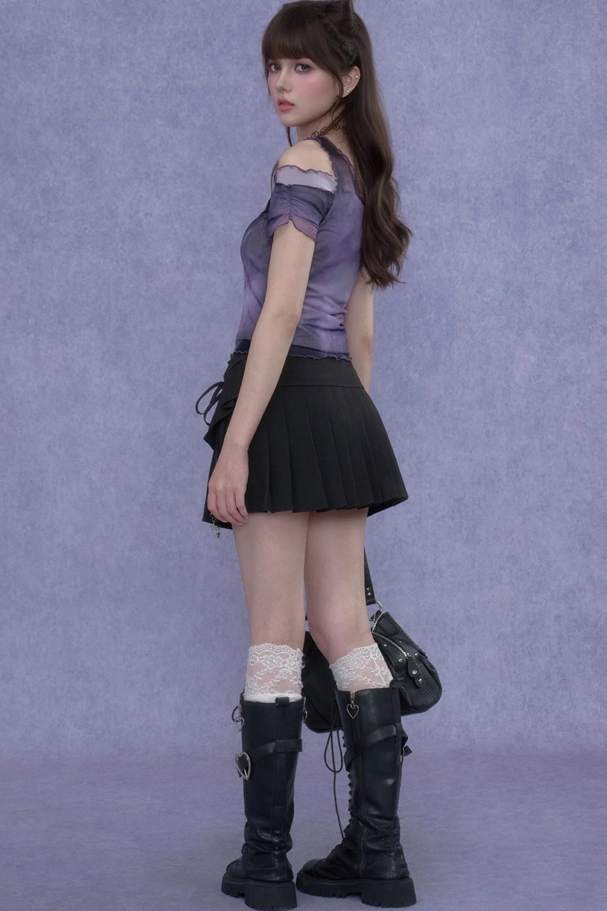 Two-Tone Pleated Skirt set-Up