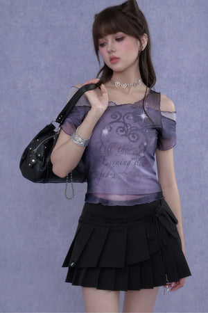 Two-Tone Pleated Skirt set-Up