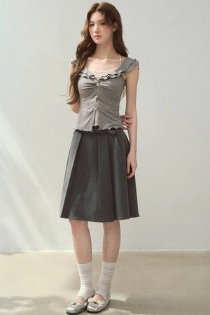 Two-Tone Ruffled Blouse