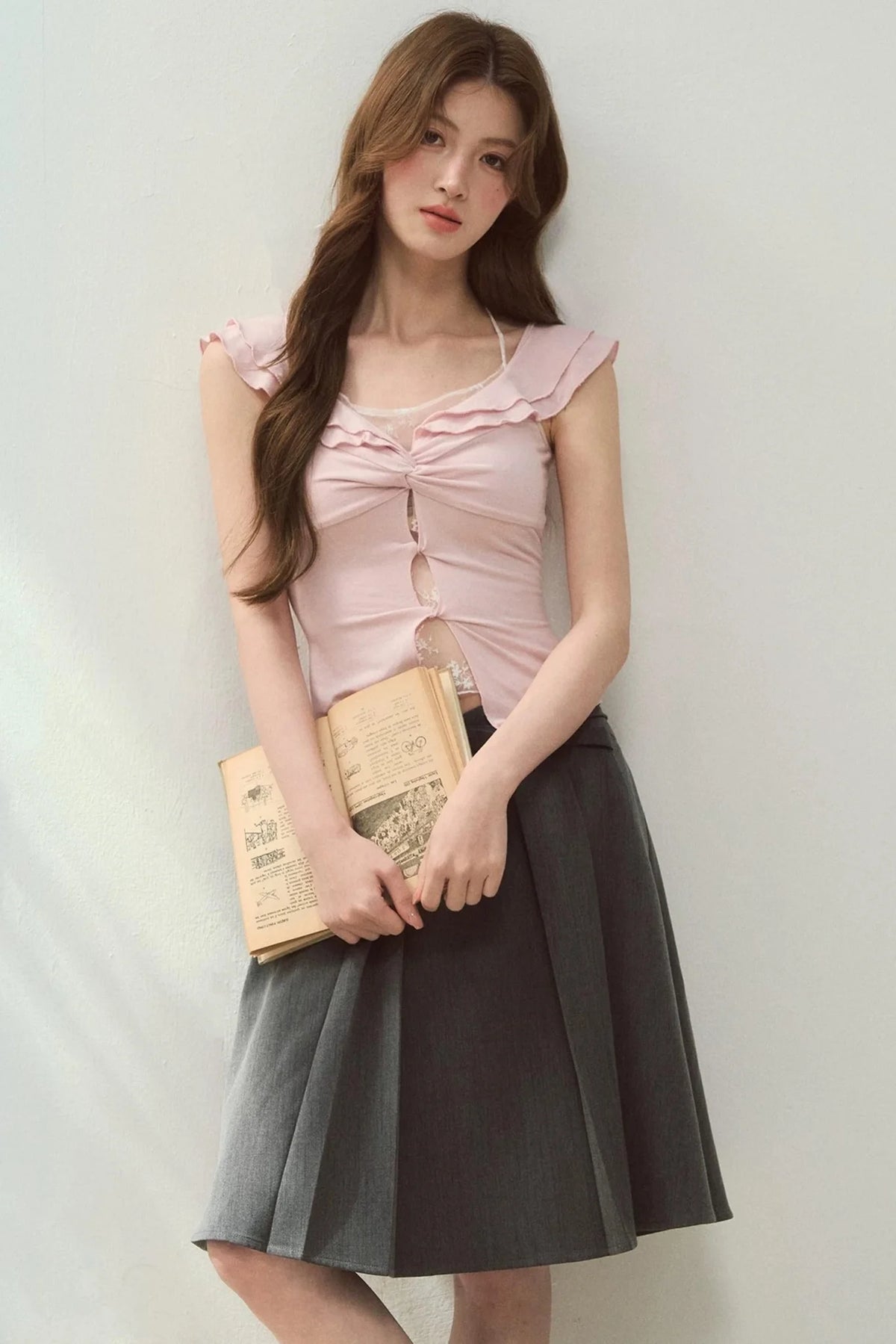 Two-Tone Ruffled Blouse