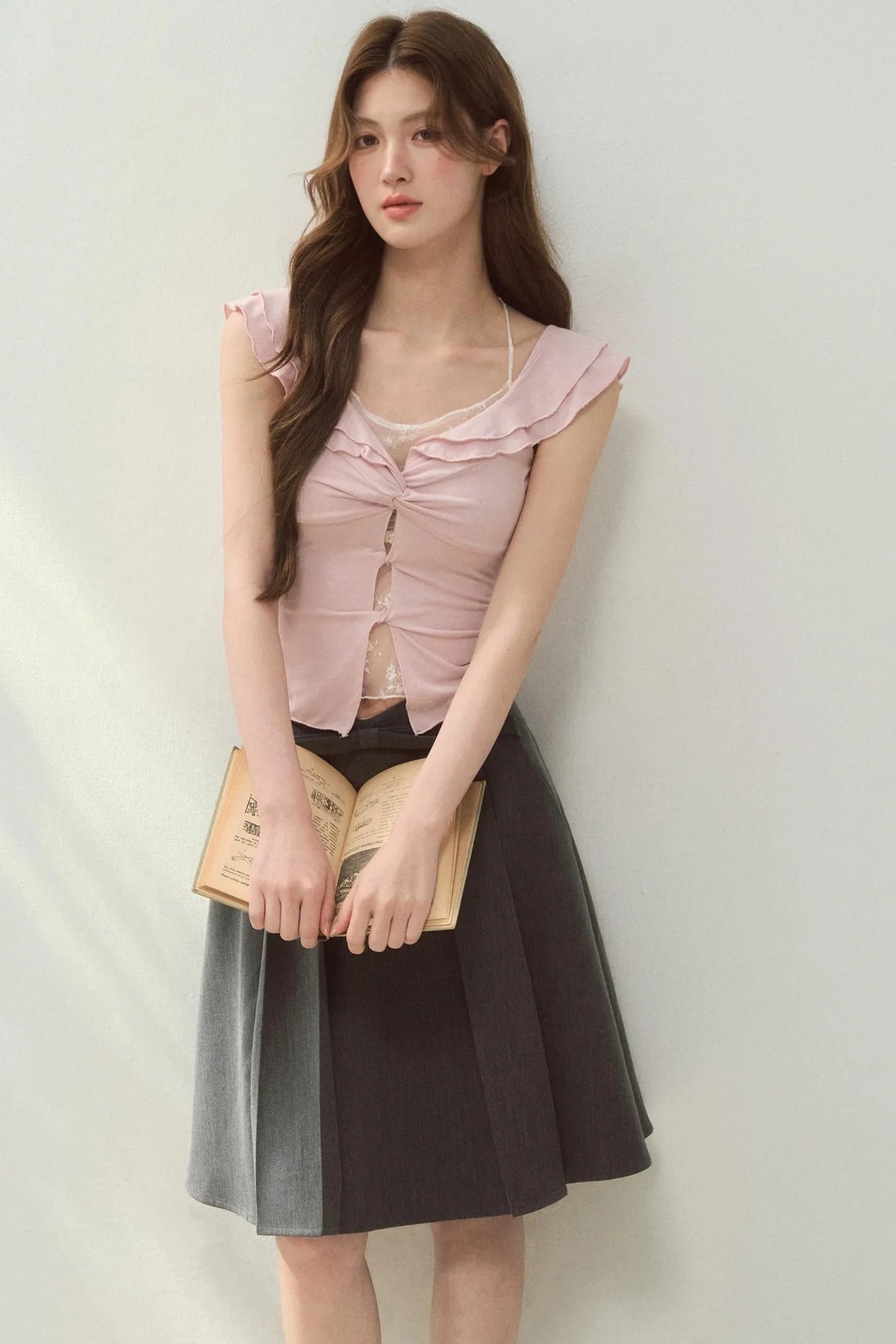 Two-Tone Ruffled Blouse