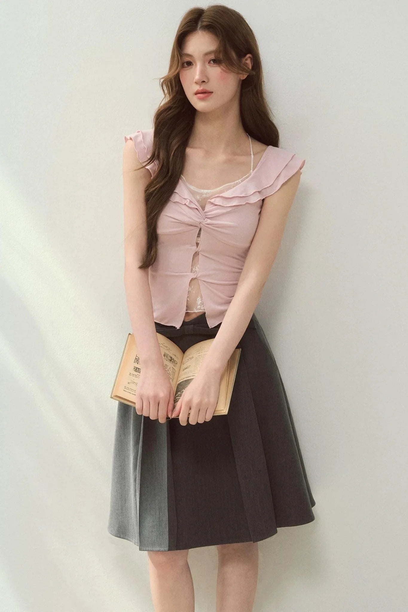 Two-Tone Ruffled Blouse