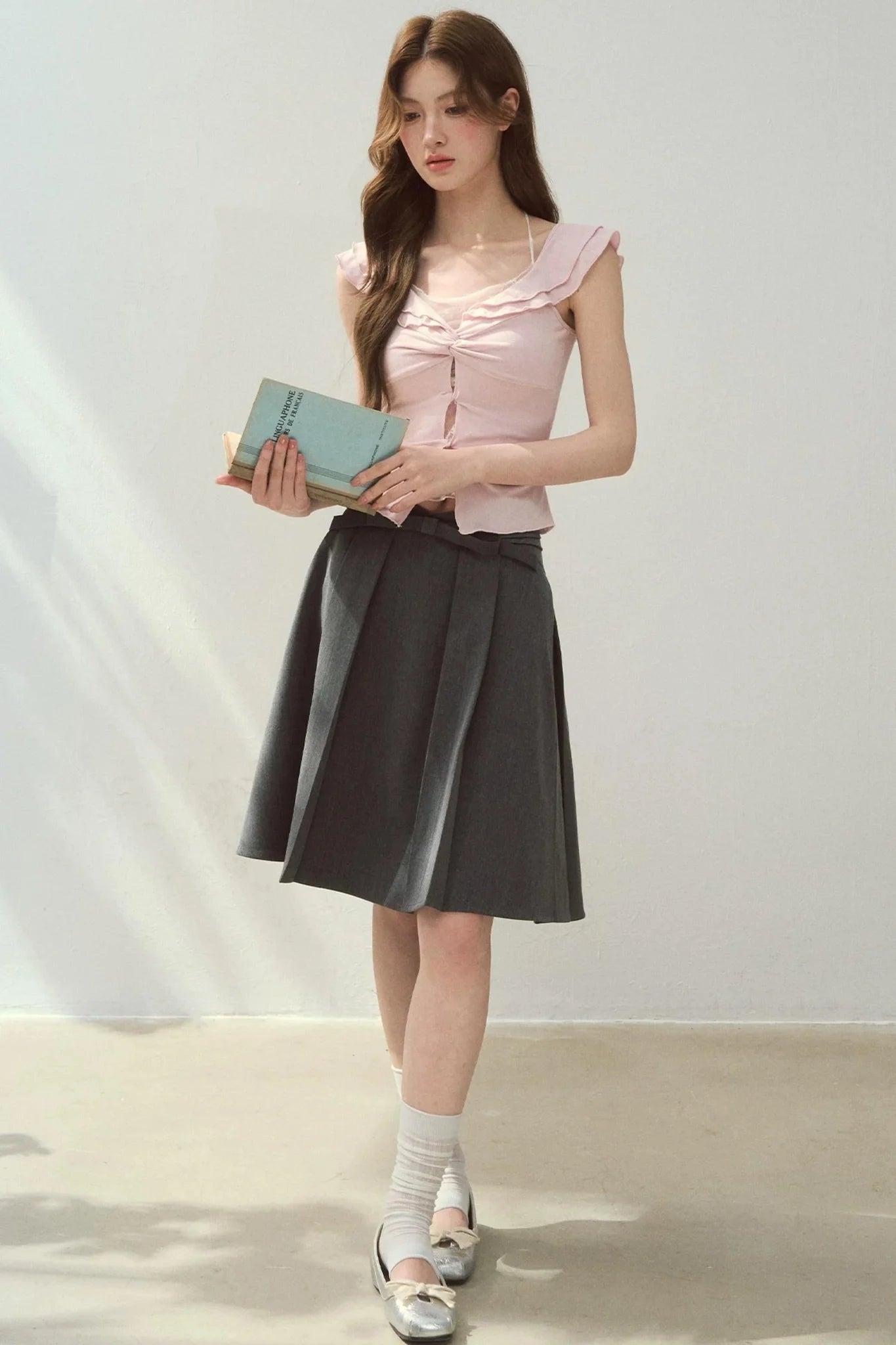 Two-Tone Ruffled Blouse