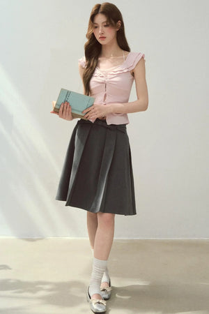Two-Tone Ruffled Blouse