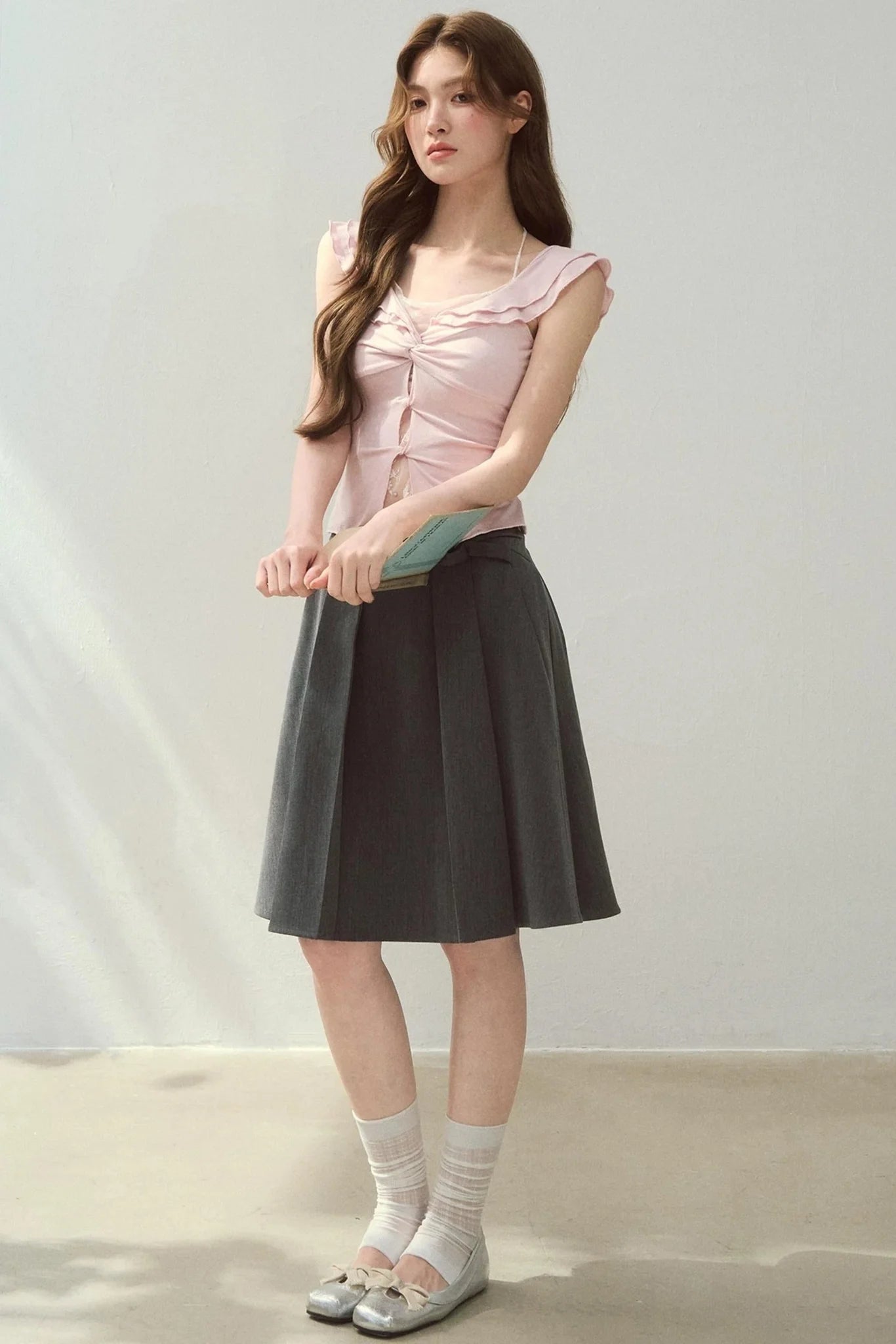 Two-Tone Ruffled Blouse