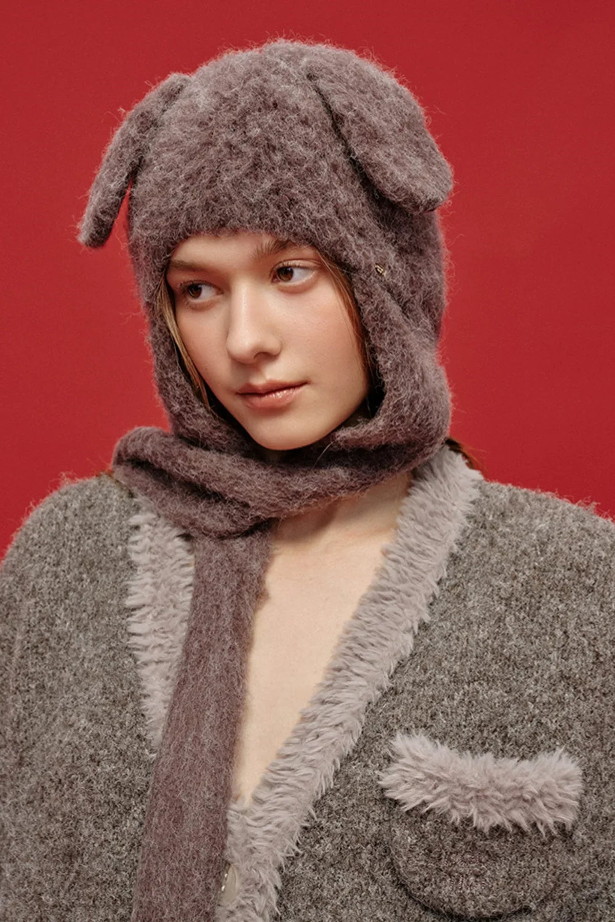 Two-Tone Wool Knit Hat