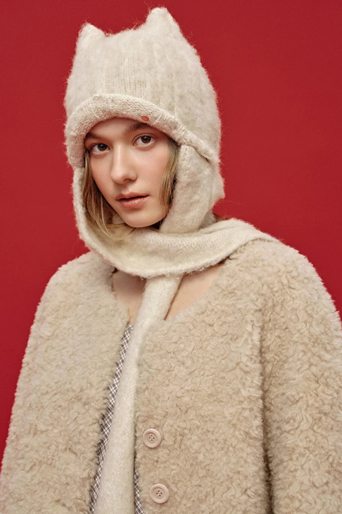 Two-Tone Wool Knit Hat