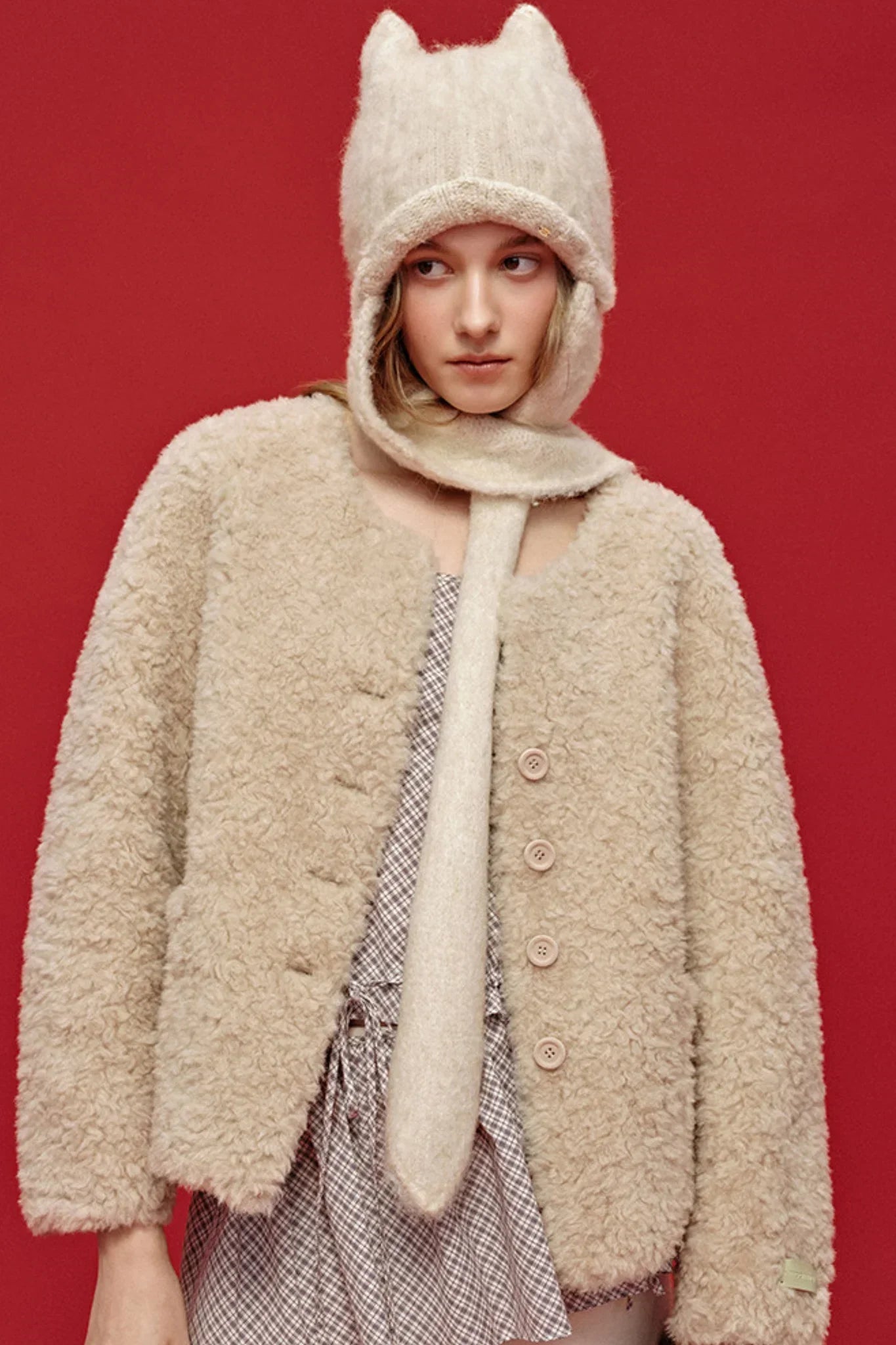 Two-Tone Wool Knit Hat