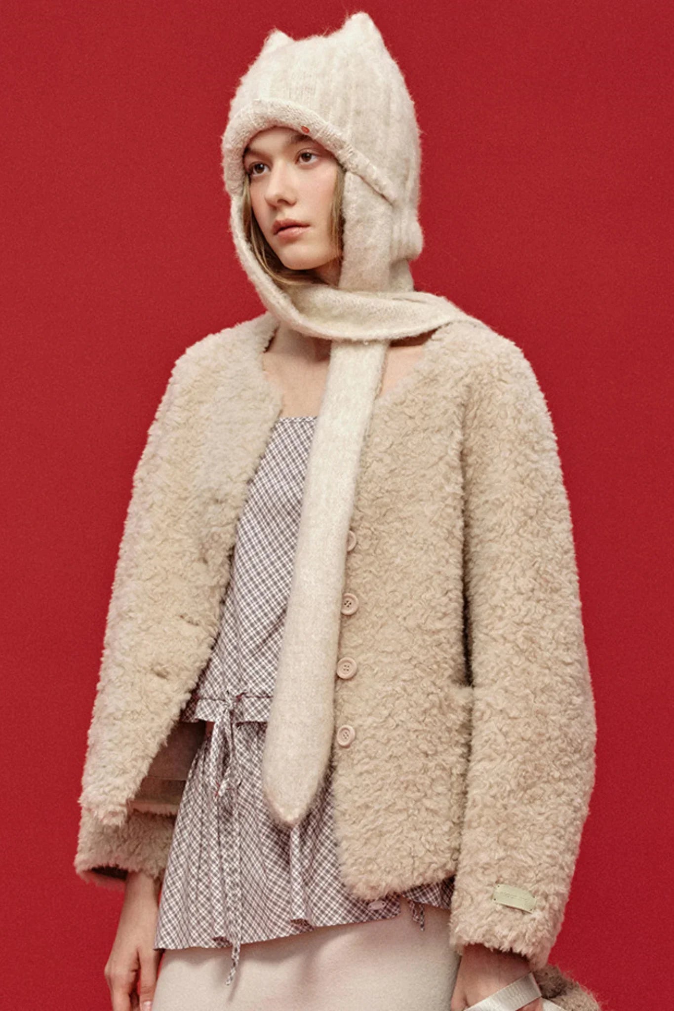 Two-Tone Wool Knit Hat