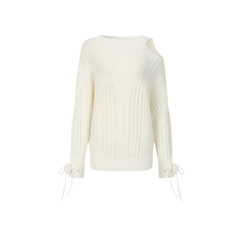 Two-Way Rose Bow Knit Sweater