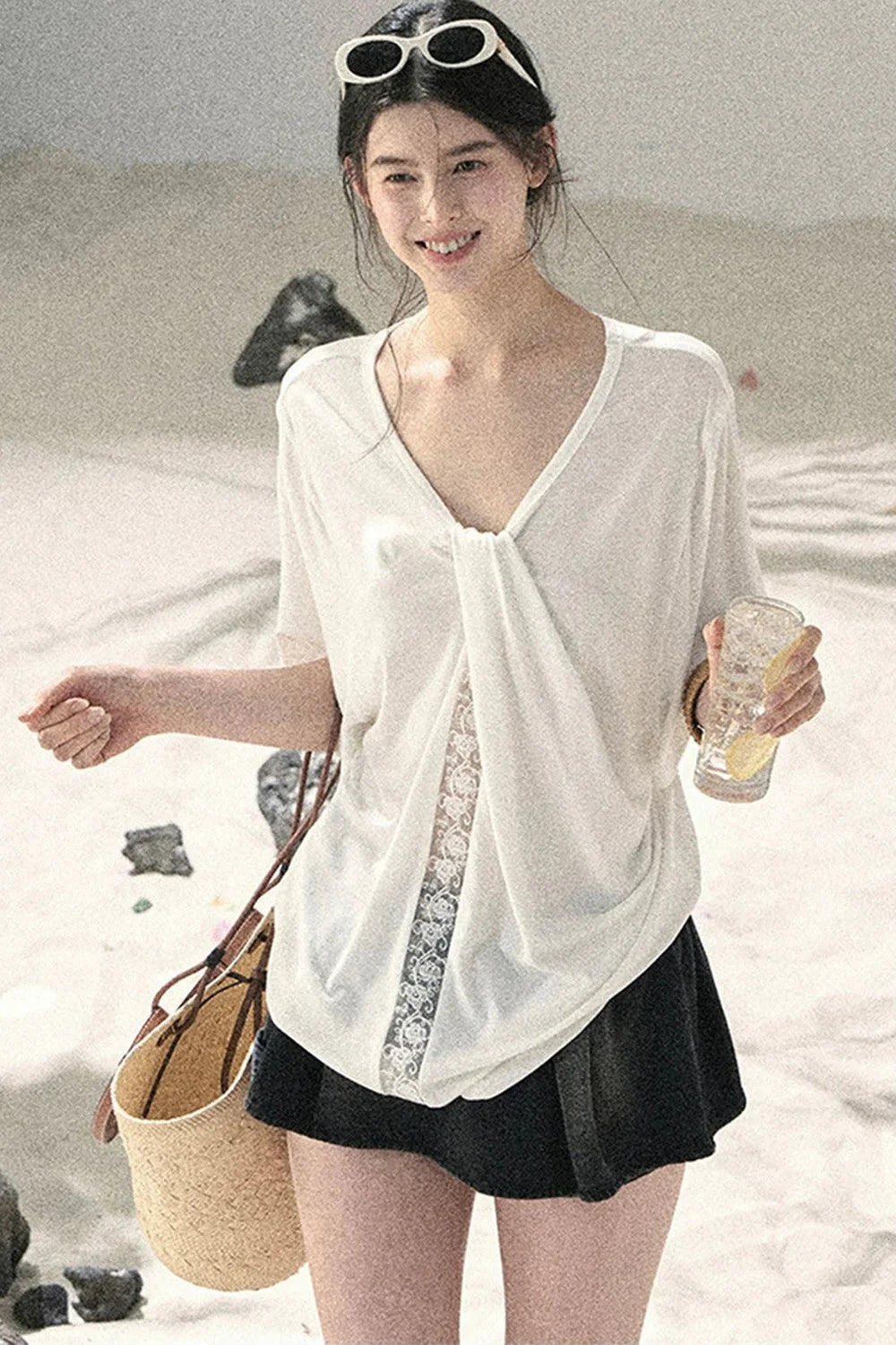 Undisturbed Fog Lace Top