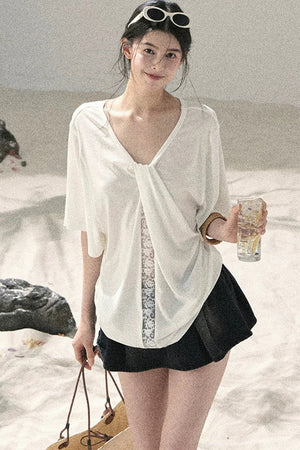 Undisturbed Fog Lace Top