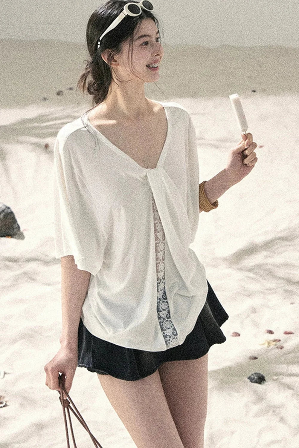 Undisturbed Fog Lace Top