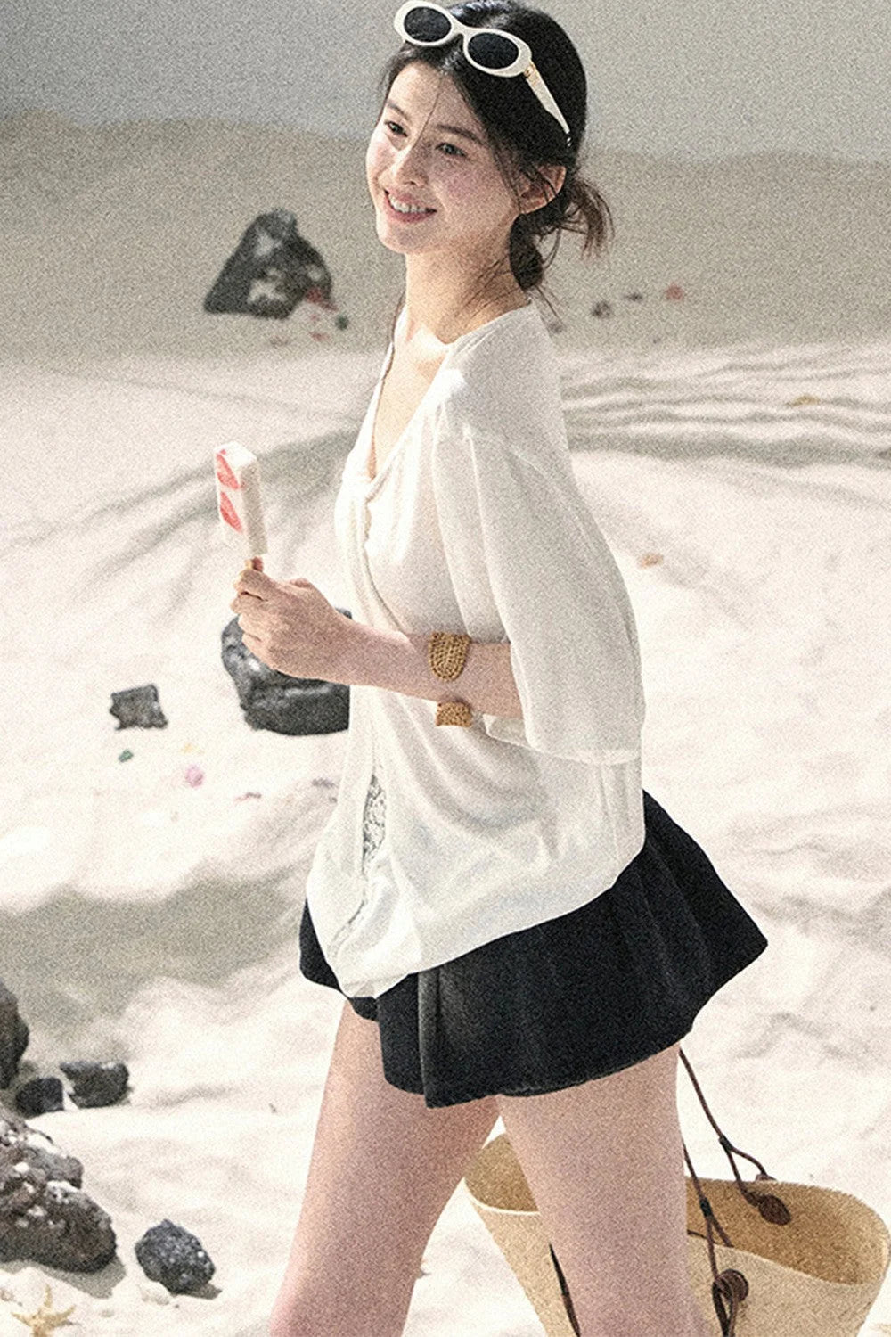 Undisturbed Fog Lace Top