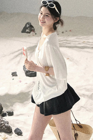 Undisturbed Fog Lace Top