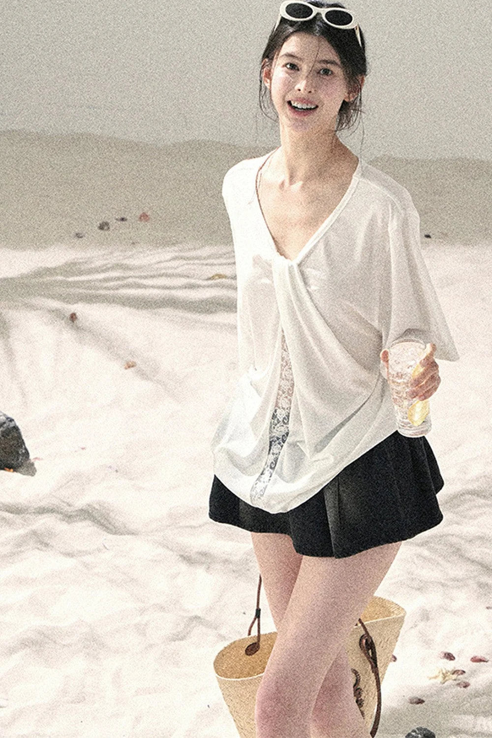 Undisturbed Fog Lace Top