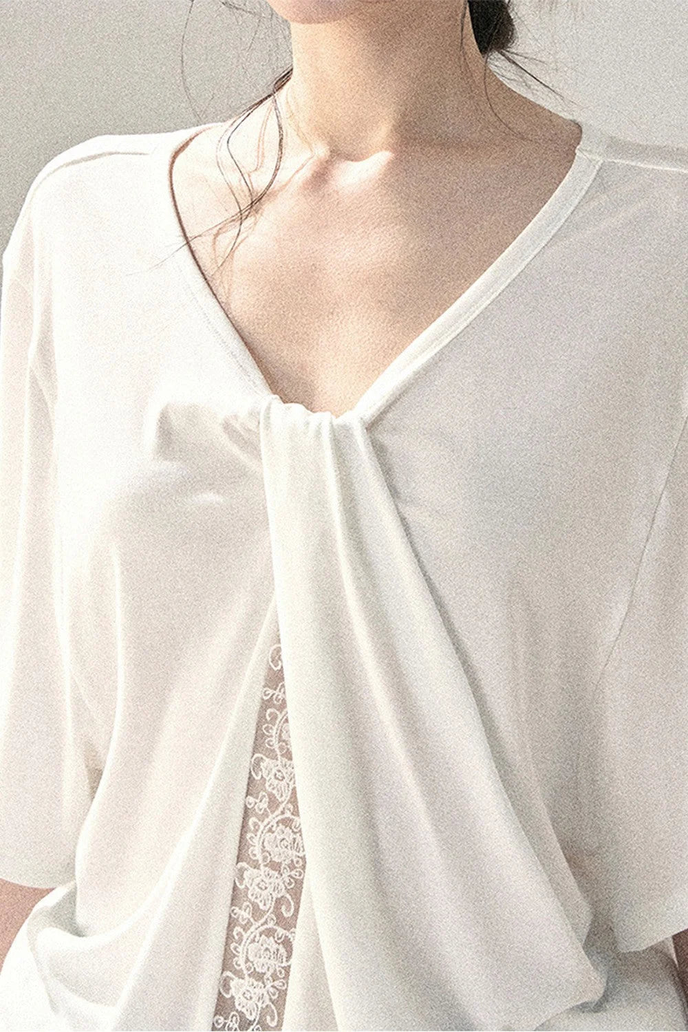 Undisturbed Fog Lace Top