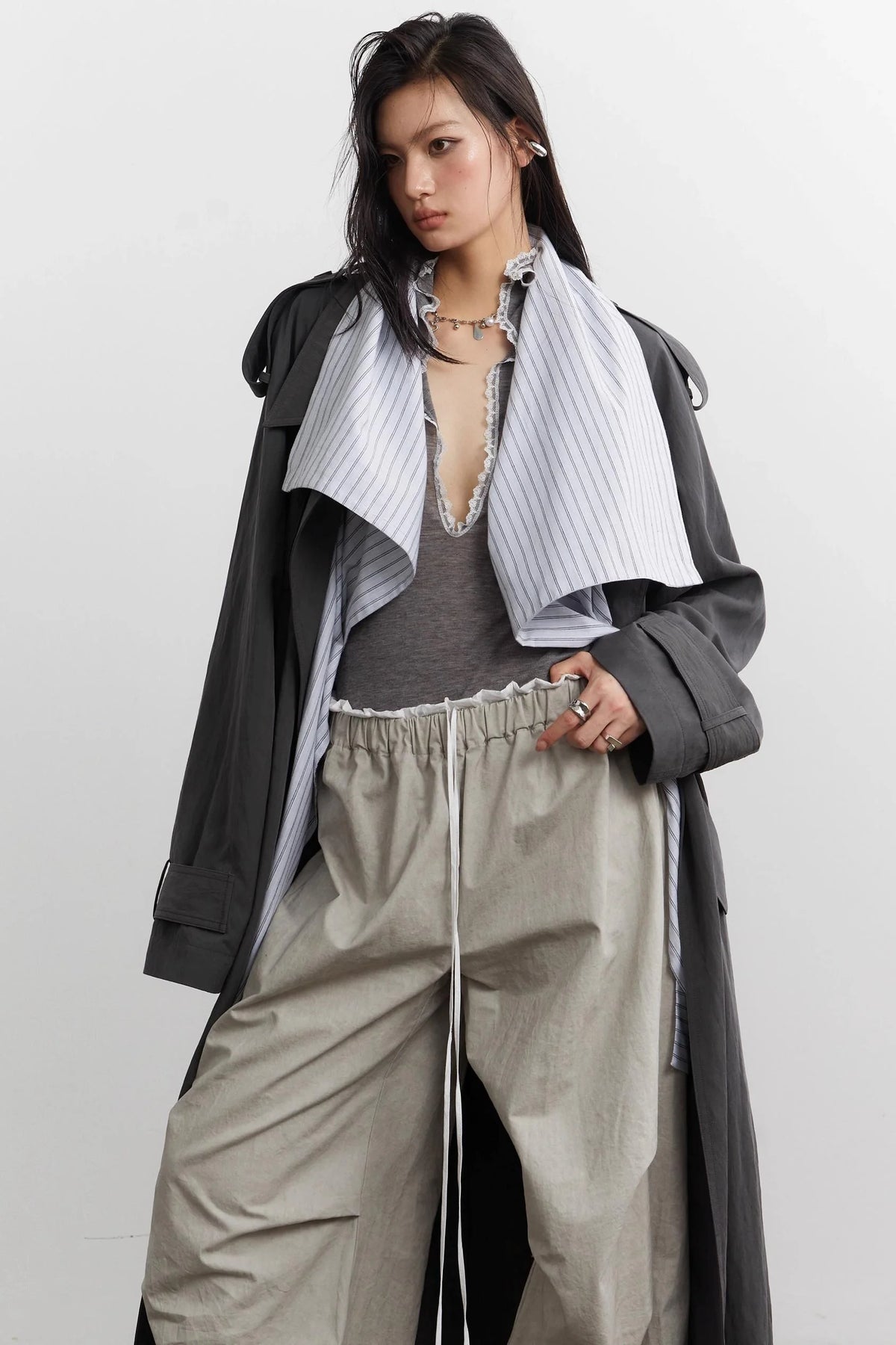 Urban Minimalist Long Trench Coat