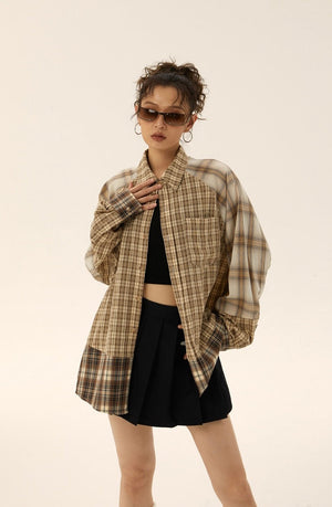 UV-cut check shirt