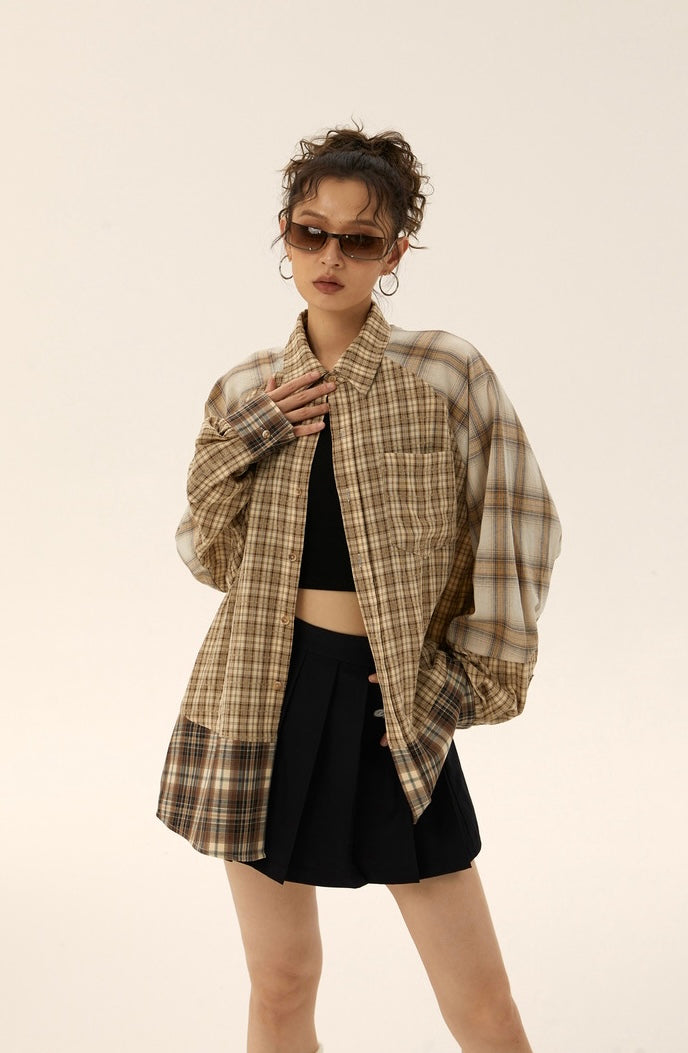 UV-cut check shirt