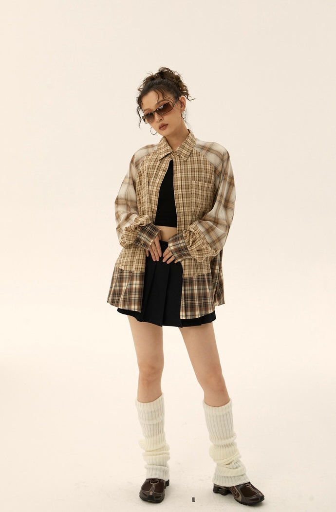 UV-cut check shirt