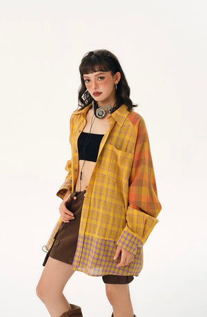 UV-cut check shirt