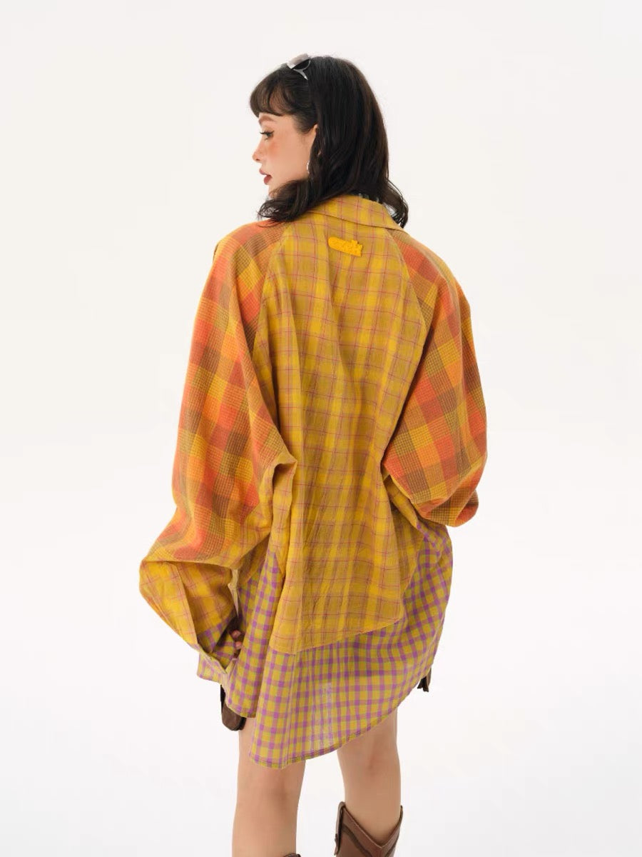 UV-cut check shirt