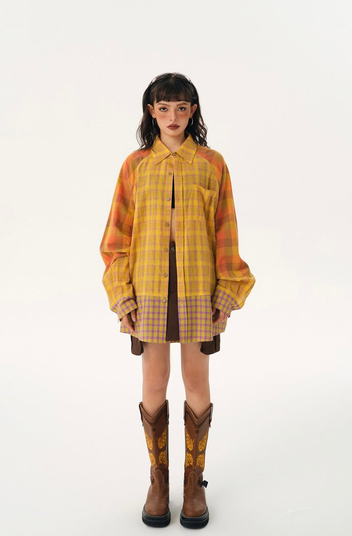 UV-cut check shirt