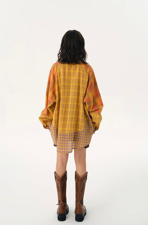 UV-cut check shirt