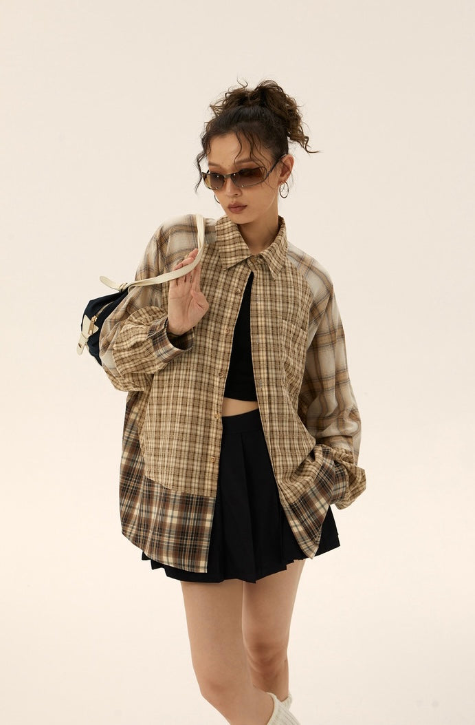 UV-cut check shirt