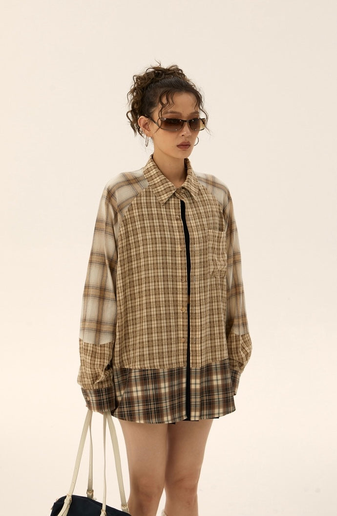 UV-cut check shirt