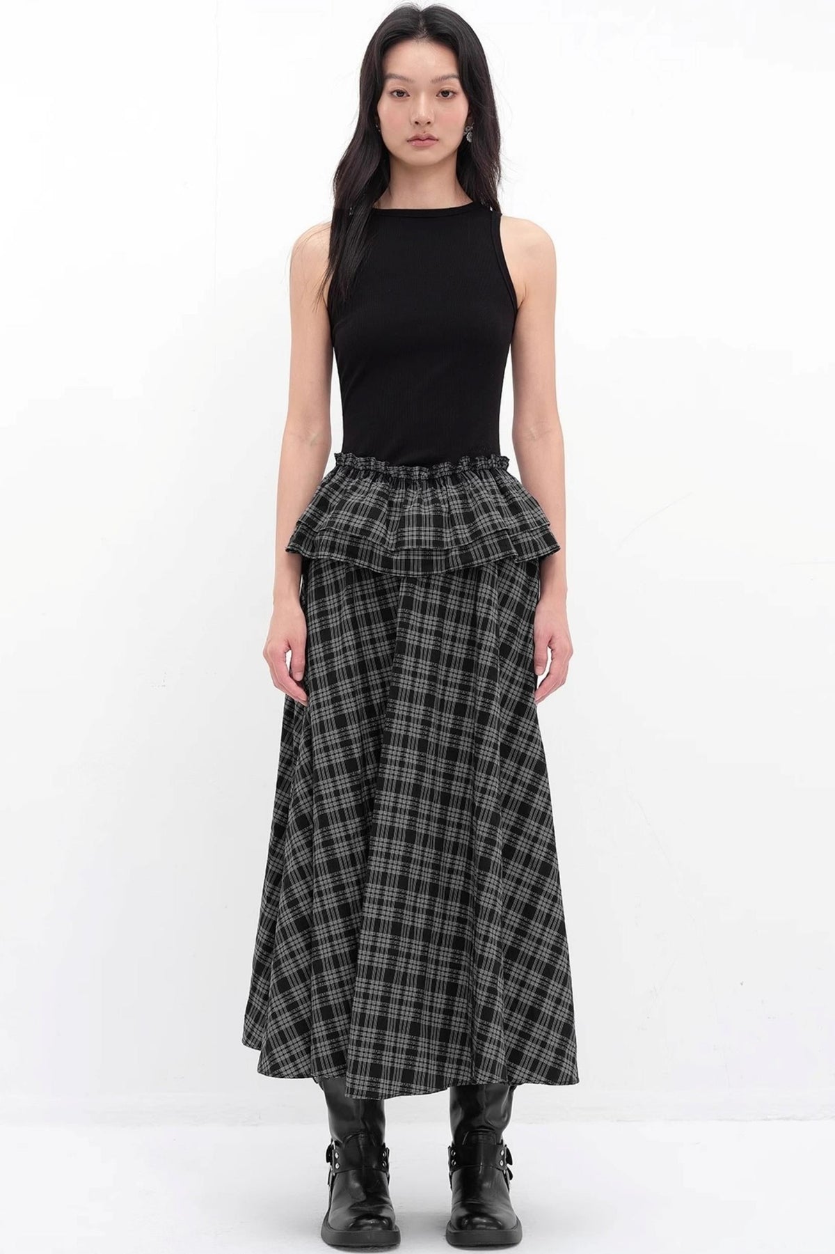 V-Lace Patchwork A-Line Dress