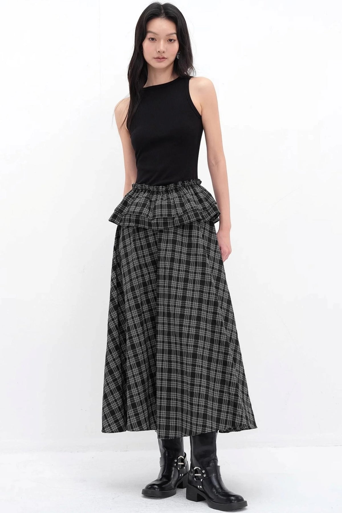 V-Lace Patchwork A-Line Dress