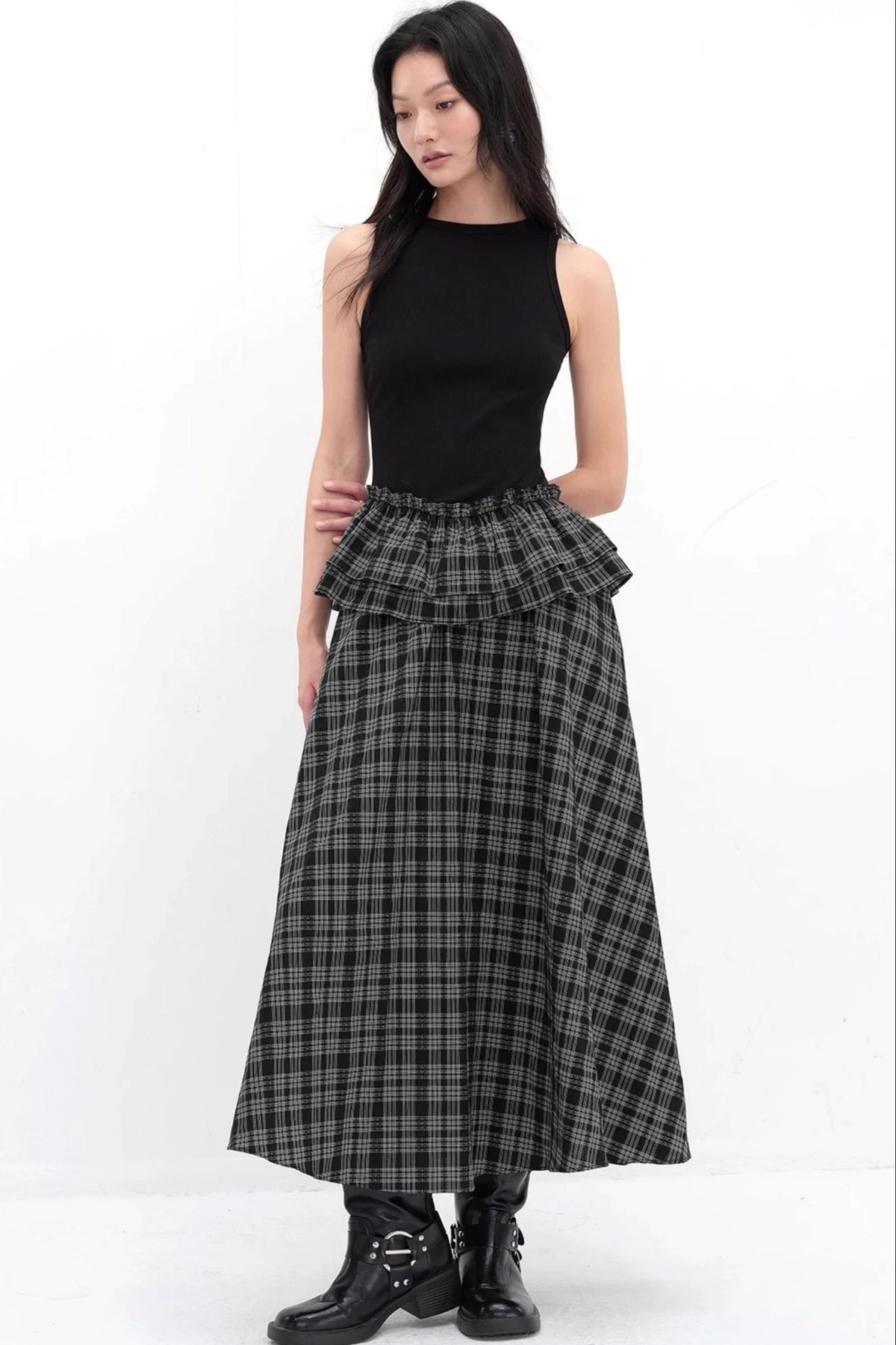 V-Lace Patchwork A-Line Dress