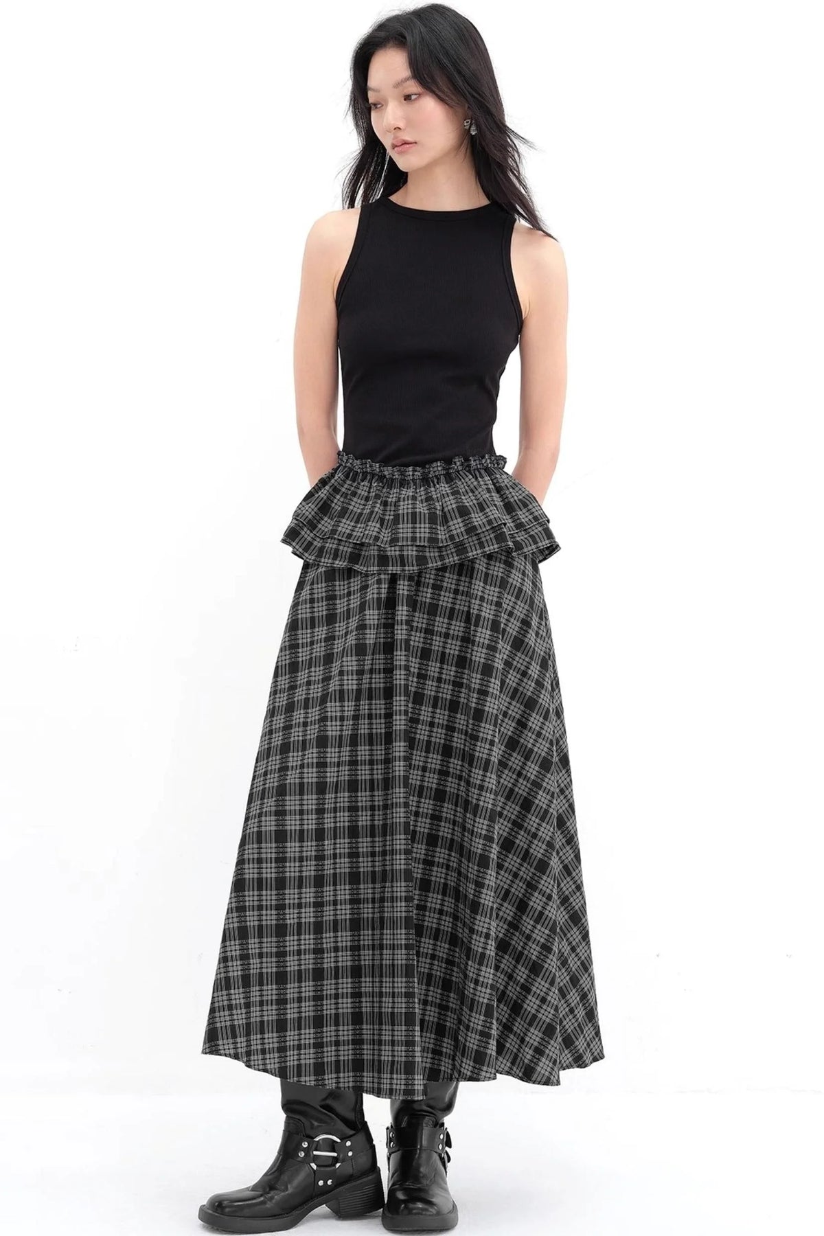 V-Lace Patchwork A-Line Dress