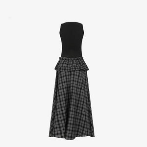 V-Lace Patchwork A-Line Dress