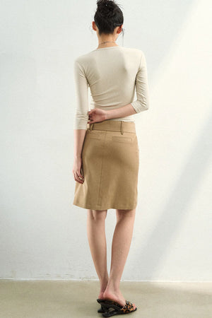 V-Neck Button Knit Top