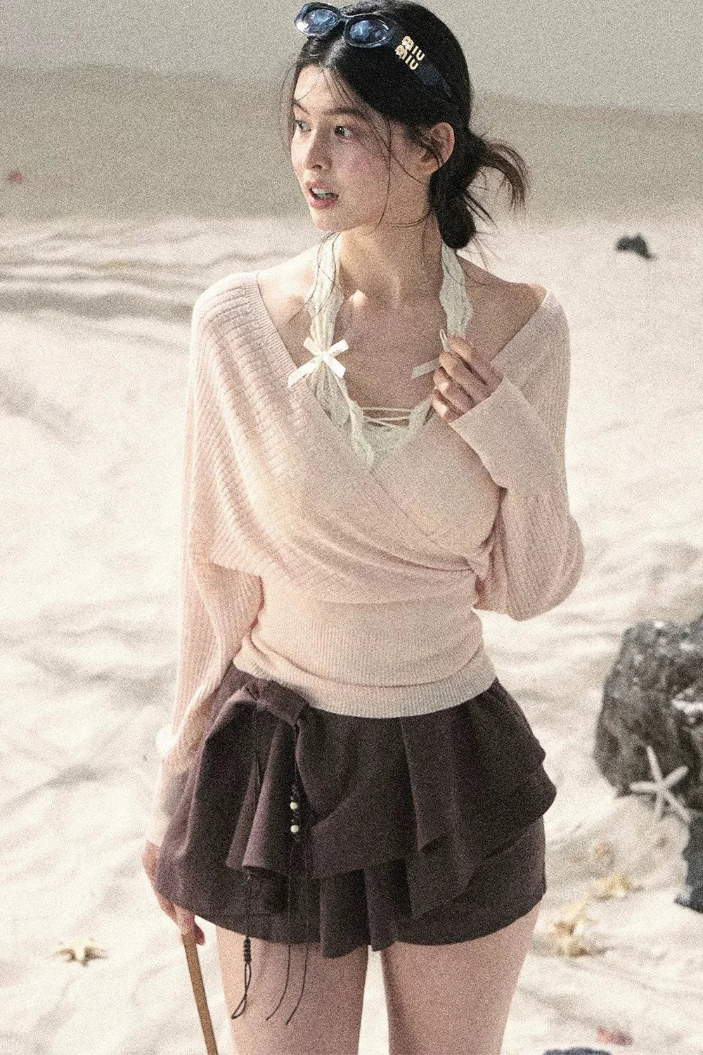 V-Neck Dopamine Sun Protection Top Set-Up