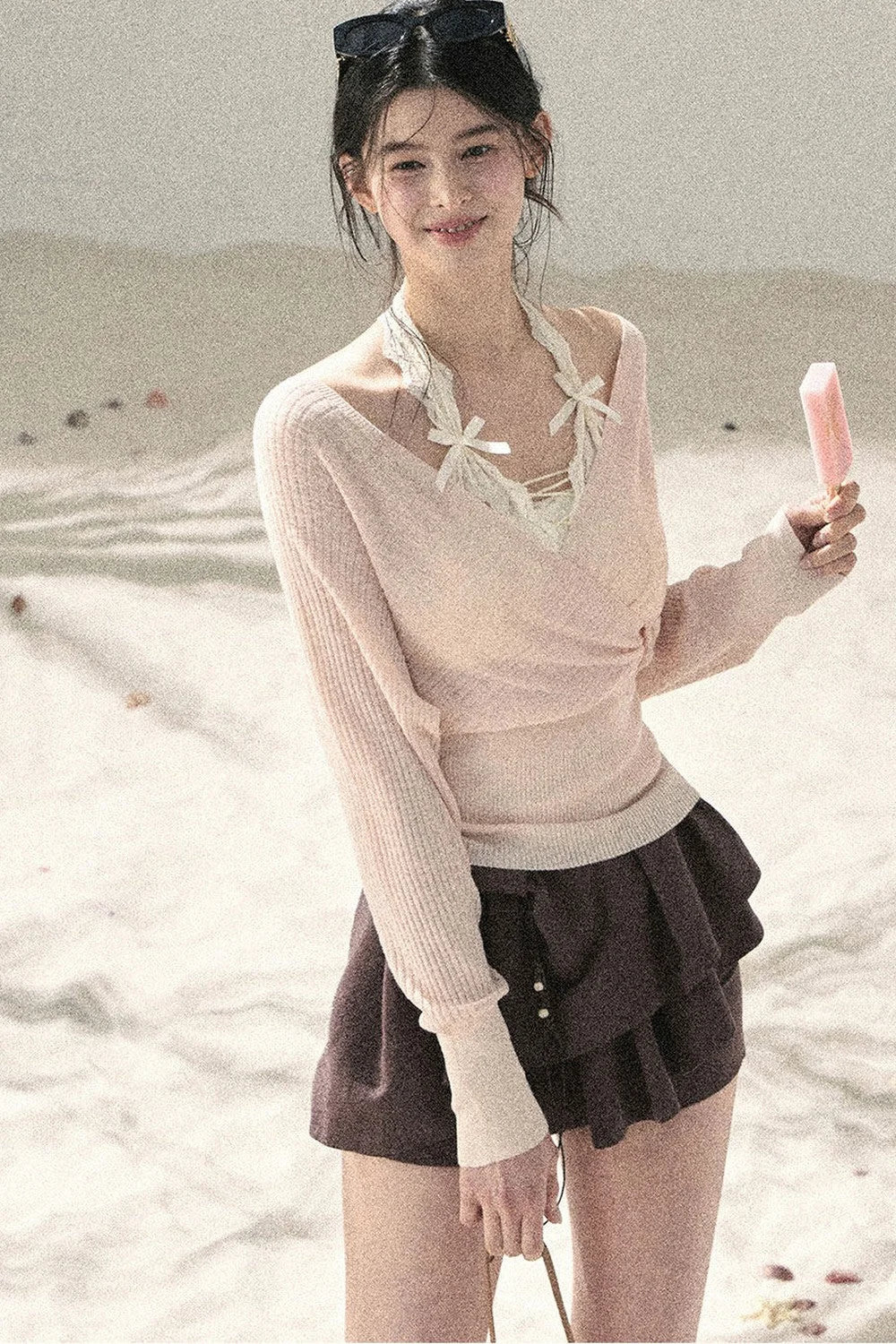 V-Neck Dopamine Sun Protection Top Set-Up