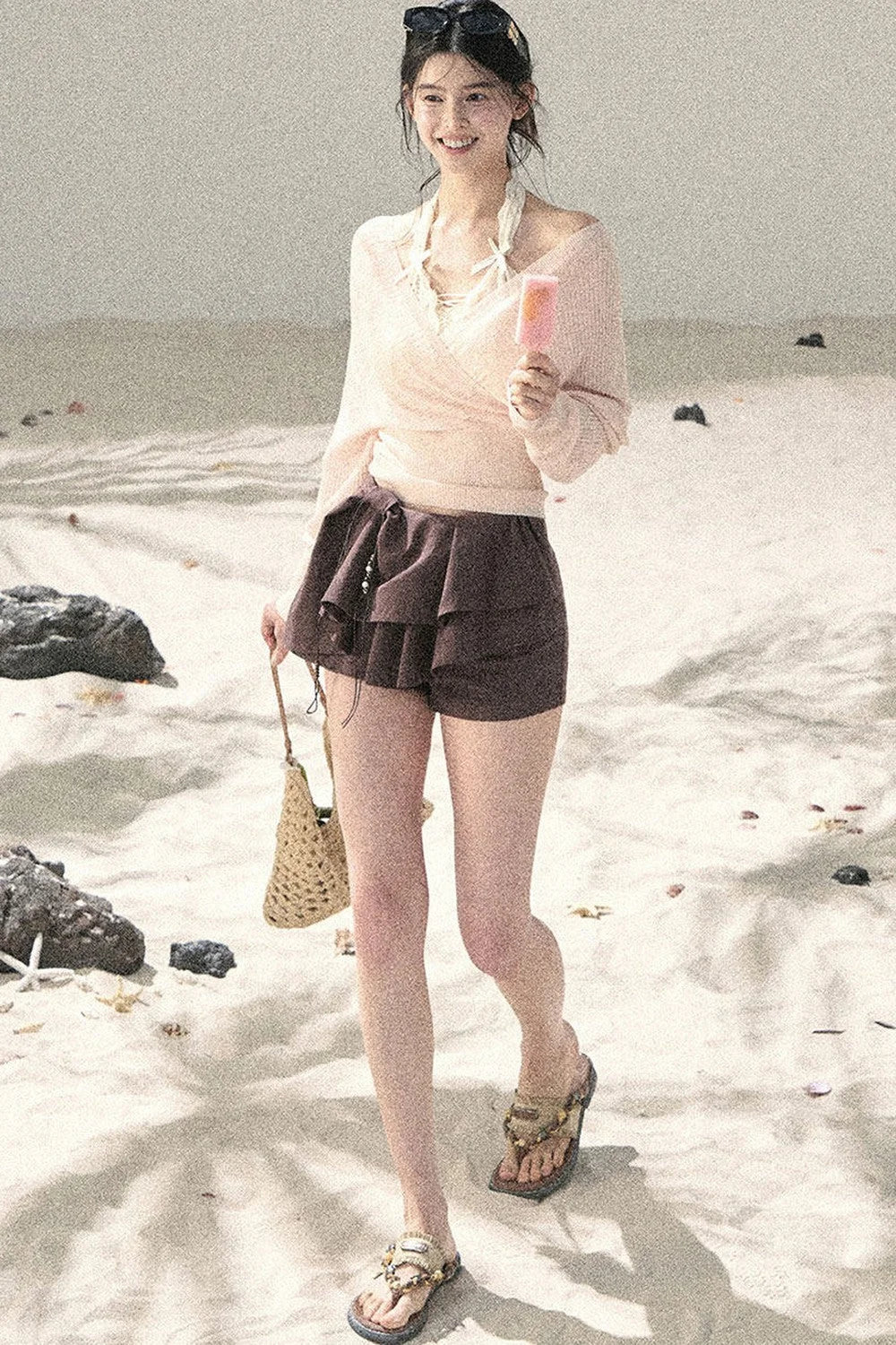 V-Neck Dopamine Sun Protection Top Set-Up