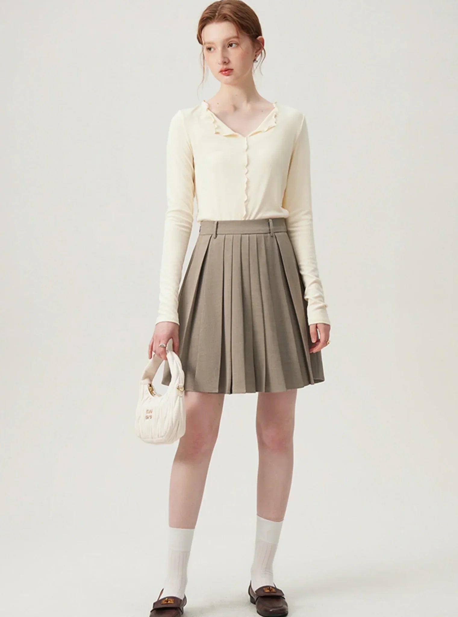 V-Neck Knit Base Layer Top